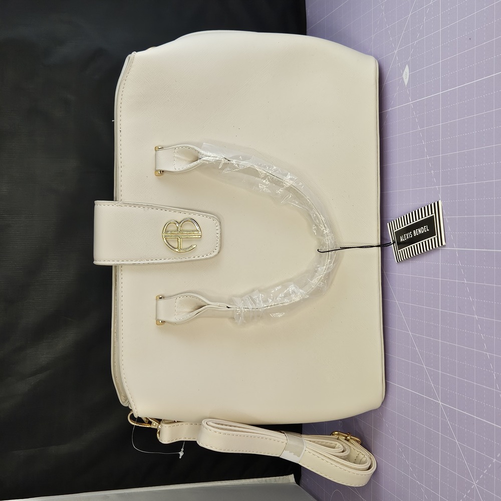 Alexis Bendel, Cream, Bag, Size: 13" L, 5.5" W, 9.5" H